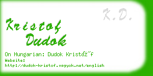 kristof dudok business card